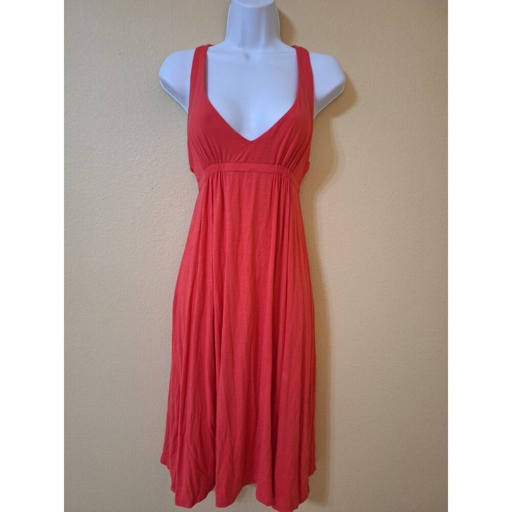 J.Crew Orange‎ Dress Sz S Boho Summer Stretchy Comfy Vacation Beach Flowy